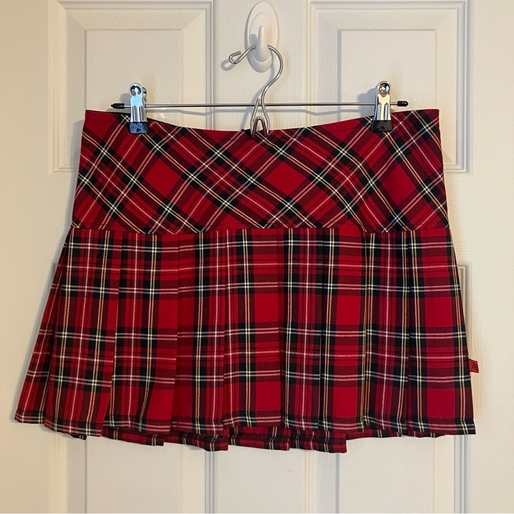 Royal Bones / Tripp NYC Medium Red Plaid Pleated Schoolgirl Skirt